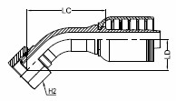 BSPP 60° CONE O-RING FEMALE SWIVEL - 45°