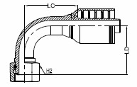 BSPP 60° CONE O-RING FEMALE SWIVEL - 90°