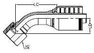 JIC 37° CONE SEAT FEMALE SWIVEL - 45°