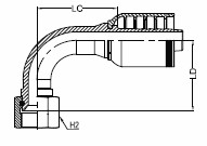 JIC 37° CONE SEAT FEMALE SWIVEL - 90°