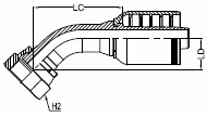 ORFS FEMALE SWIVEL - 45°