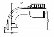 SAE FLANGE CODE 62 6000 PSI - 90°