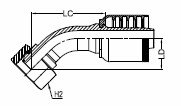 BSPP 60° CONE O-RING FEMALE SWIVEL - 45°