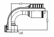 BSPP 60° CONE O-RING FEMALE SWIVEL - 90°3