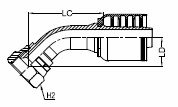 JIC 37° CONE SEAT FEMALE SWIVEL - 45°