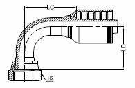 ORFS FEMALE SWIVEL - 90°