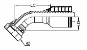 JIS TYPE F FEMALE SWIVEL - 45°