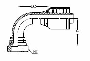 JIS TYPE F FEMALE SWIVEL - 90°