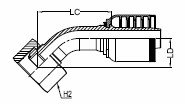 BSPP 60° CONE O-RING FEMALE SWIVEL – 45°2