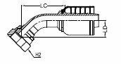ORFS FEMALE SWIVEL – 45°1 ORFS FEMALE SWIVEL - 45°1