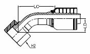 ORFS FEMALE SWIVEL – 45°2 ORFS FEMALE SWIVEL - 45°2