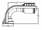 SAE FLANGE CODE 62 6000 PSI – 90° 35042900